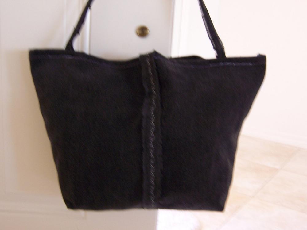 SALE -- Recycled Black Jean Tote