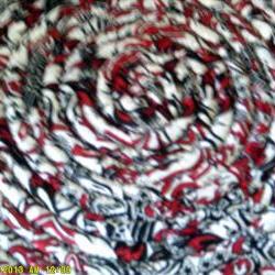 Handmade Black, Red and White 13inch Mat, Trivet, Hot Pad, Centerpiece, Candle, under lamps and plants