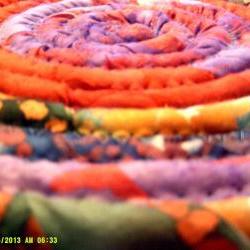10 inch mat, trivit, hot pad, centerpiece in Purple, Orange, Yellow, Green and Blue