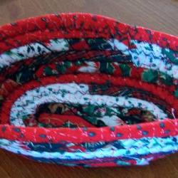 Basket - Oblong - Christmas Decoration - 7.25 inch - Christmas fabric