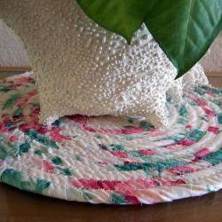 Hot Pad, Trivet, Plant, Candle Mat Coiled in - 12 inches Green, Animal print, brown, Blue