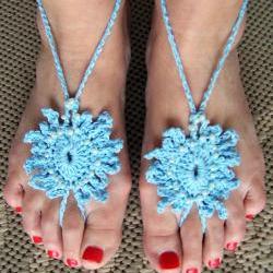 Barefoot Sandals Light Blue Beaded Pearl Crochet, Beach wear, Nude shoes, Foot jewelry, Wedding, Victorian, Lace, Sexy, Yoga, Pool