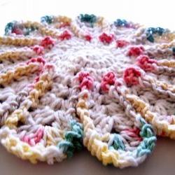 Chrysanthemum Dishcloth or Hotpad - Hot Pink