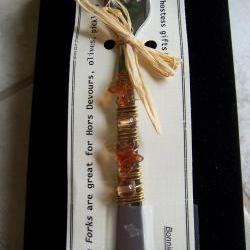 Funky Florida Finger Fork - with Butterfly beads