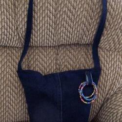 Blue Recycled Jean Purse with Beaded Details